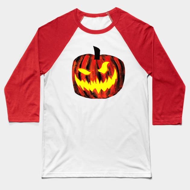 Jack O Lantern Baseball T-Shirt by lucafon18